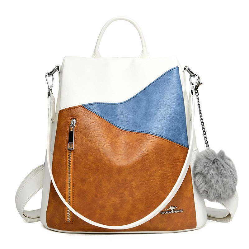 Women Backpack leather Anti Theft - Image 3