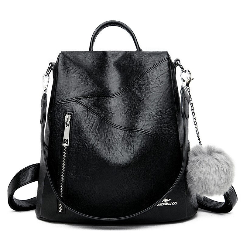Women Backpack leather Anti Theft - Image 4