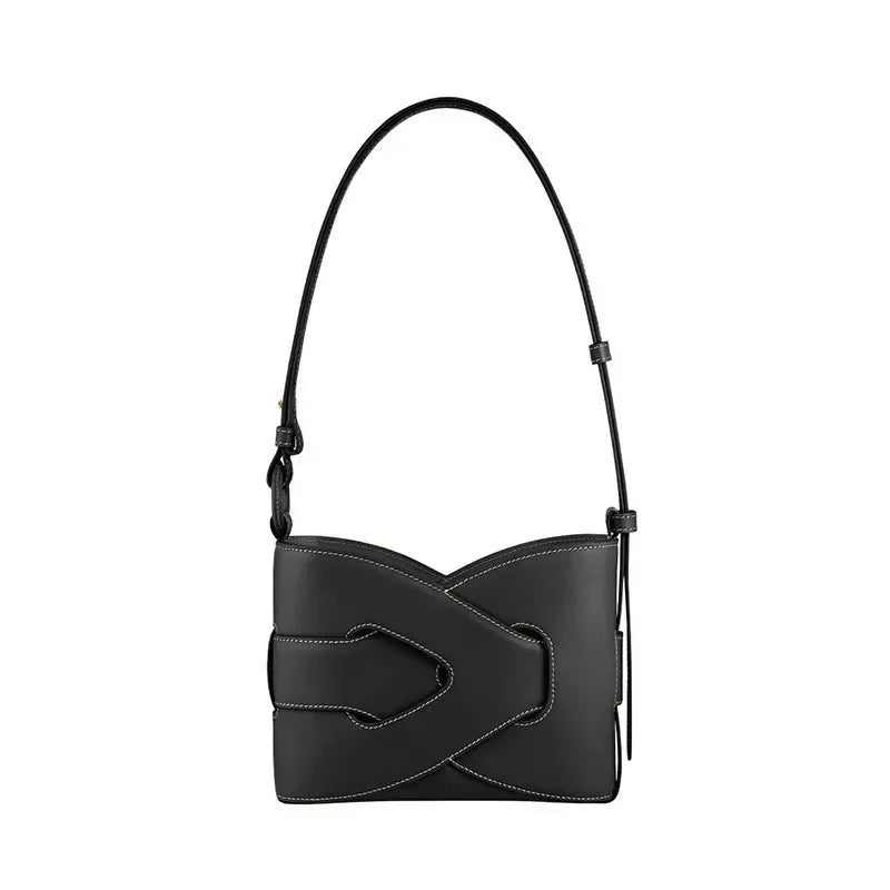 Premium Leather Interlace Shoulder Bag - Modern Luxury Handbag - Image 13