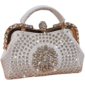 Timeless Elegance: Luxury Diamond-Embellished Women's Leather Handbag