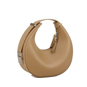 Elegant Crescent Hobo: Genuine Leather Handbag