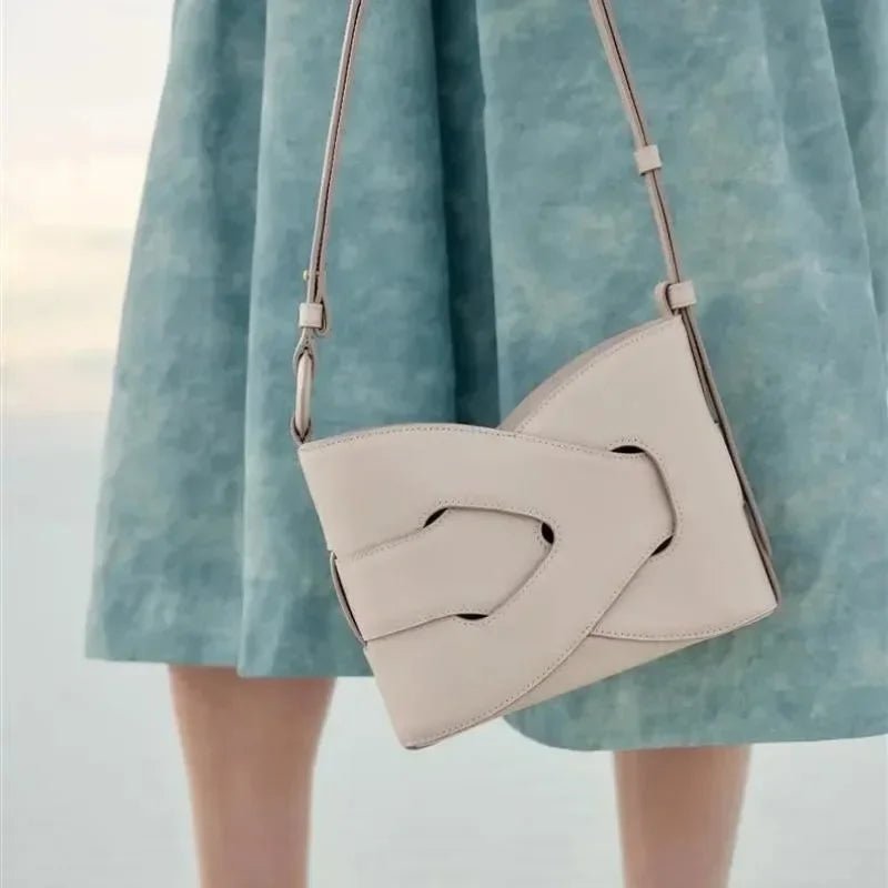 Premium Leather Interlace Shoulder Bag - Modern Luxury Handbag - Image 8