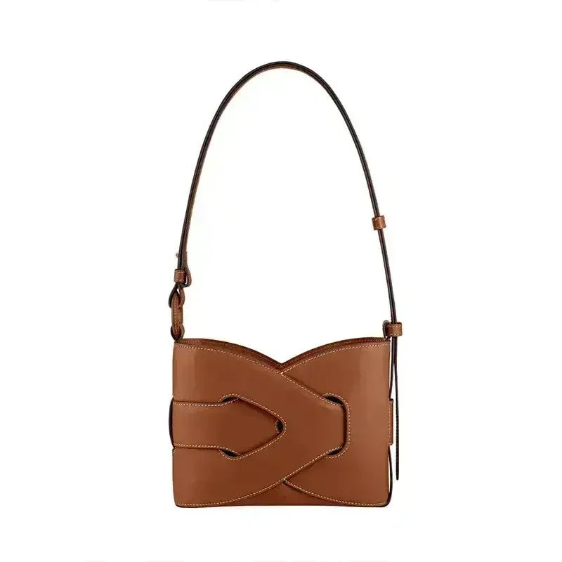 Premium Leather Interlace Shoulder Bag - Modern Luxury Handbag - Image 11