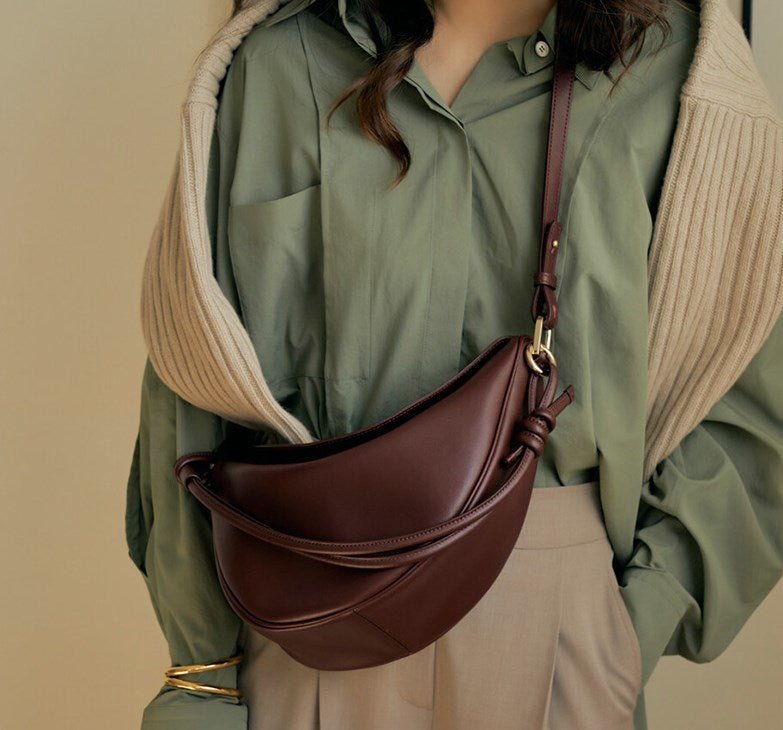 Half Moon Leather Chest Bag - Image 4