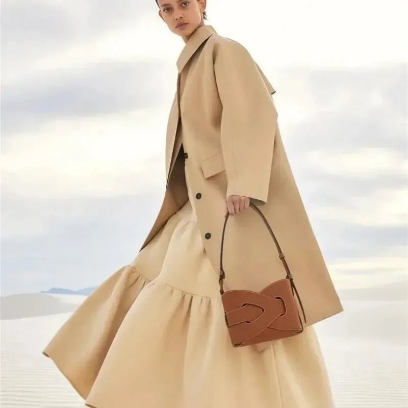 Premium Leather Interlace Shoulder Bag - Modern Luxury Handbag - Image 9