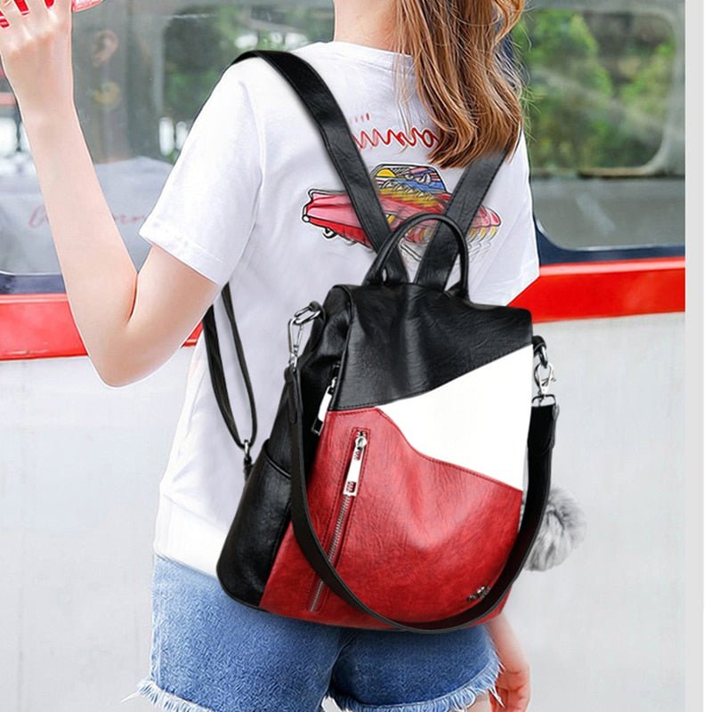 Women Backpack leather Anti Theft - Image 5