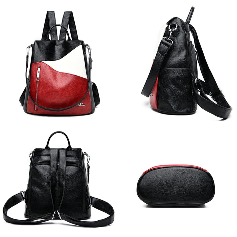 Women Backpack leather Anti Theft - Image 33