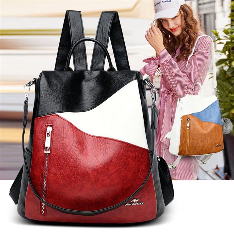 Women Backpack leather Anti Theft - Image 18