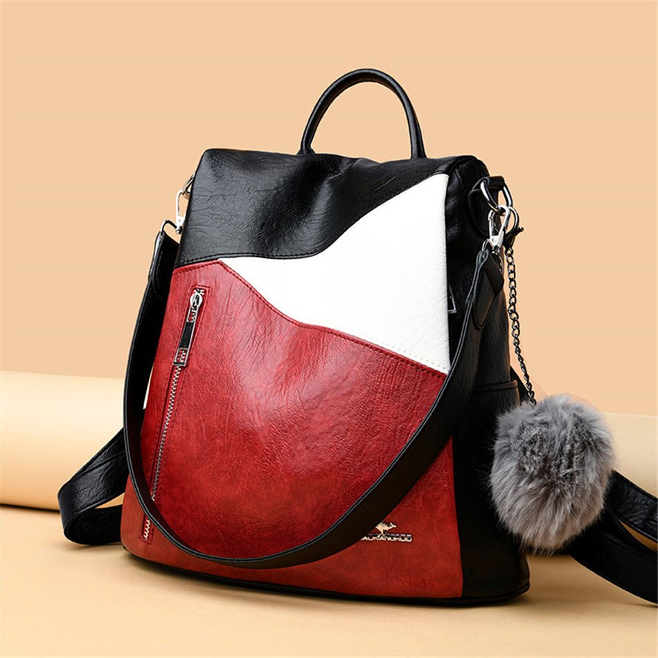 Women Backpack leather Anti Theft - Image 24