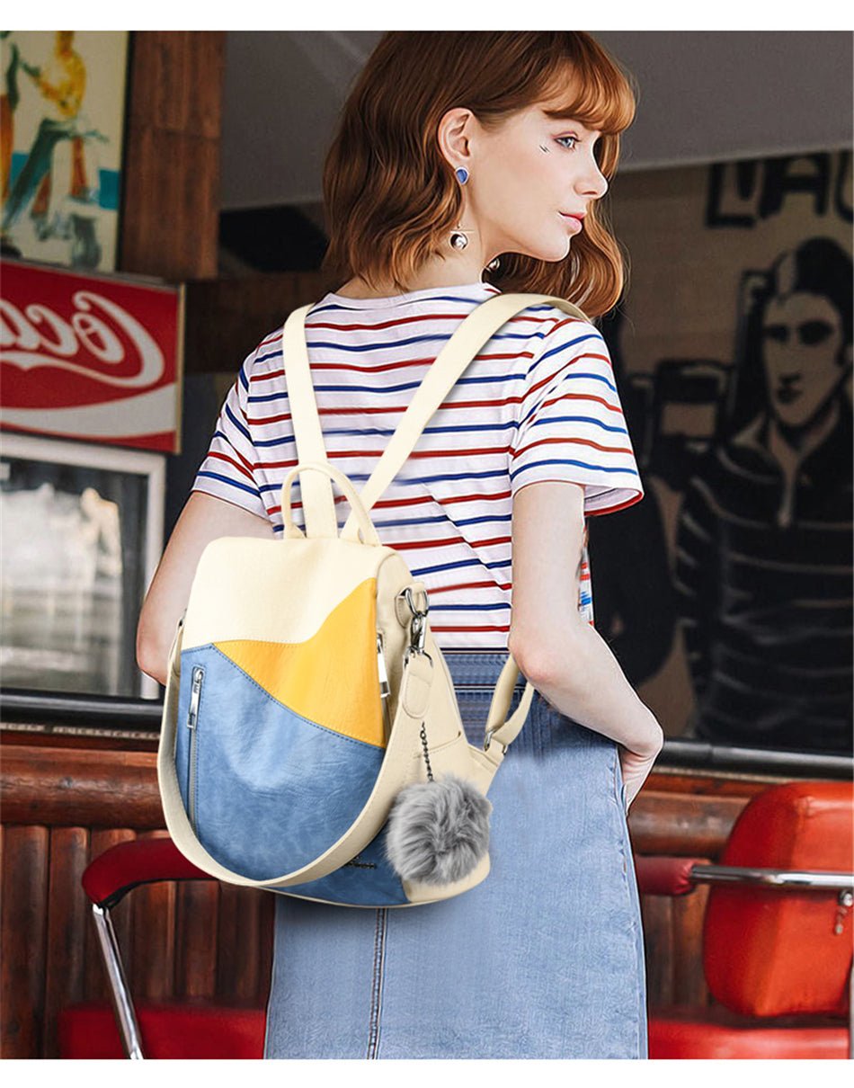 Women Backpack leather Anti Theft - Image 27