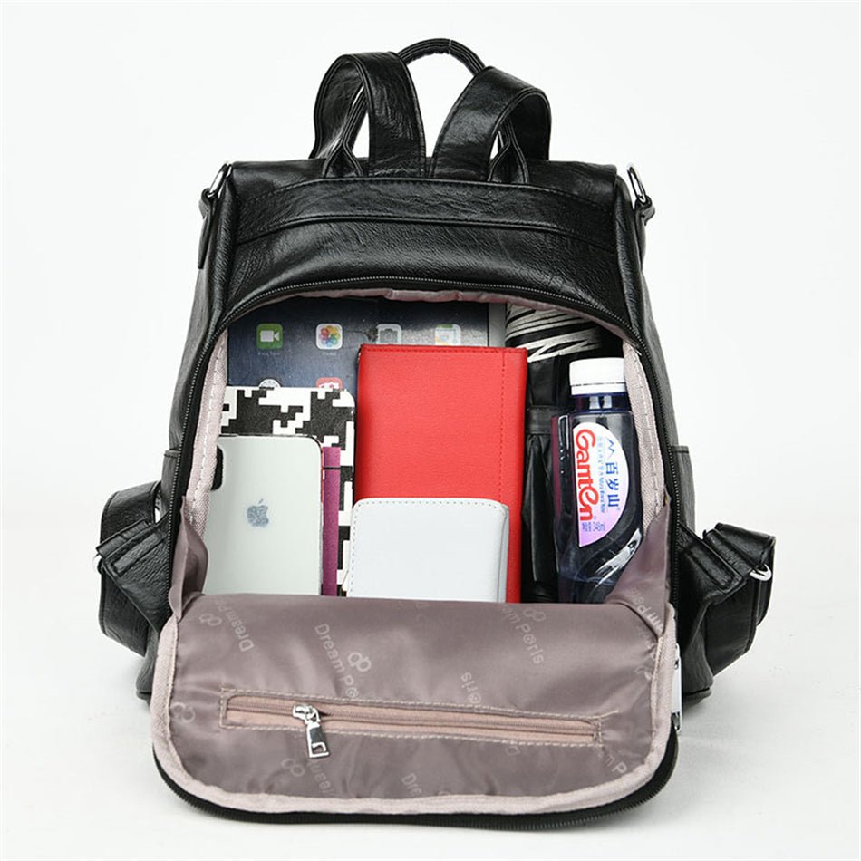 Women Backpack leather Anti Theft - Image 16